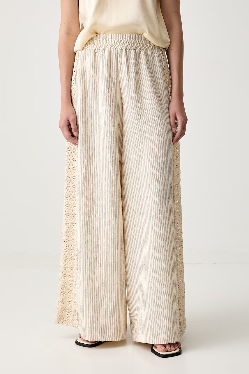 ViCOLO nohavice wide leg dámske bavlnené
