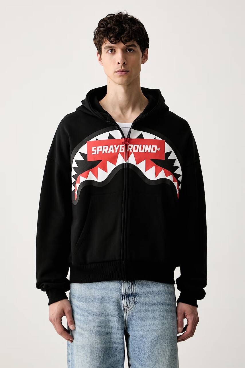 Sprayground mikina na zips s kapucňou pánska bavlnená
