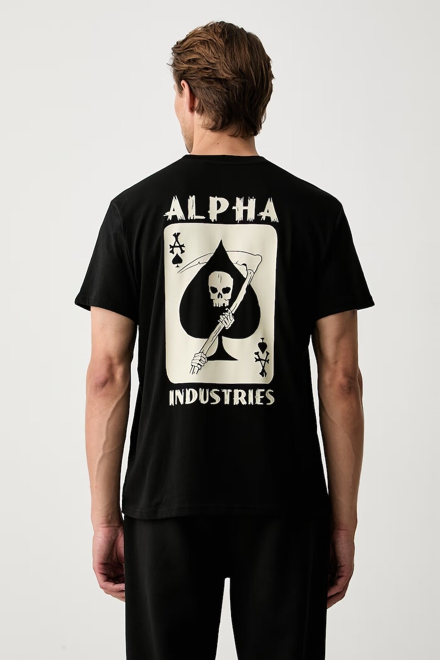 Alpha Industries tričko pánske bavlnené Skull Ops