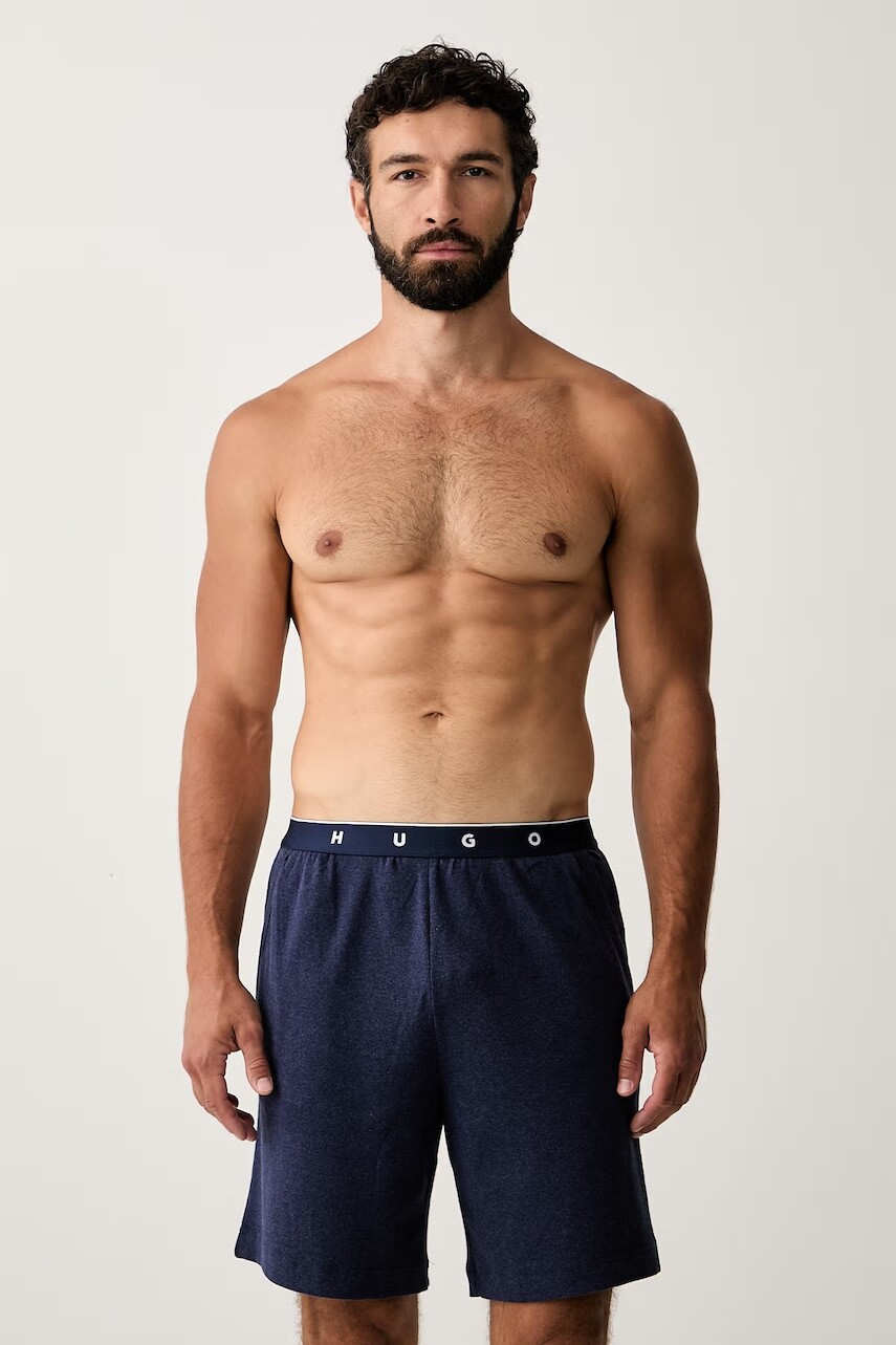 HUGO pyžamové šortky pánske s bavlnou AZURI SHORTS