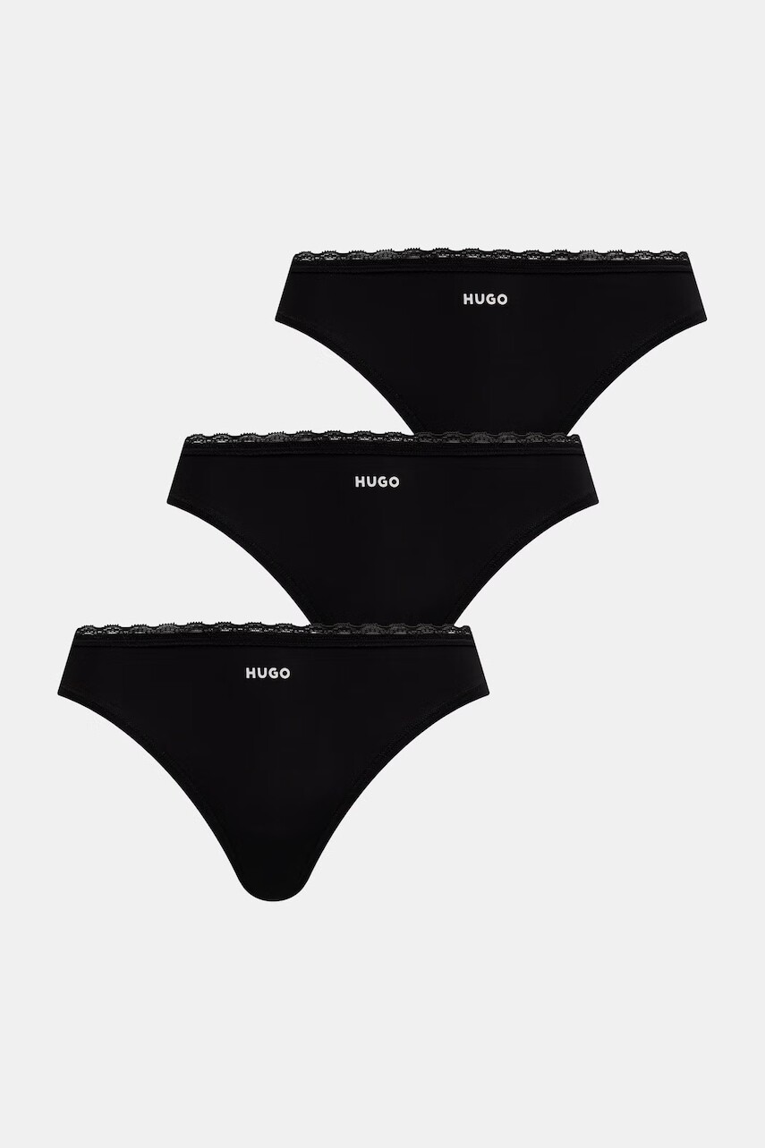 HUGO tangá dámske TRIPLET MICRO THONG 3-pak
