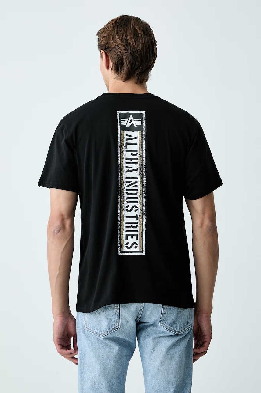 Alpha Industries tričko pánske bavlnené Backprint Vintage Panel