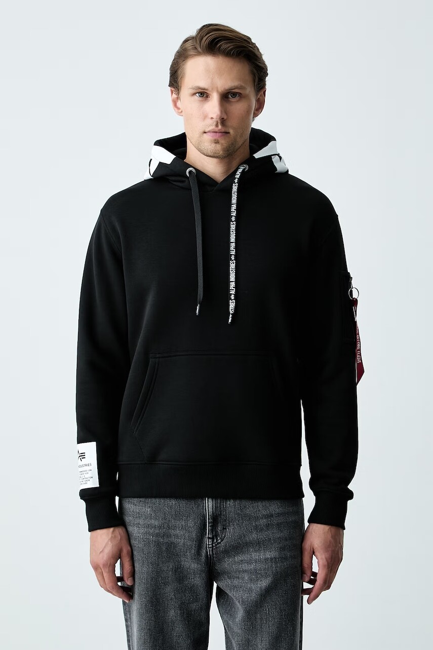 Alpha Industries mikina s kapucňou pánska s bavlnou