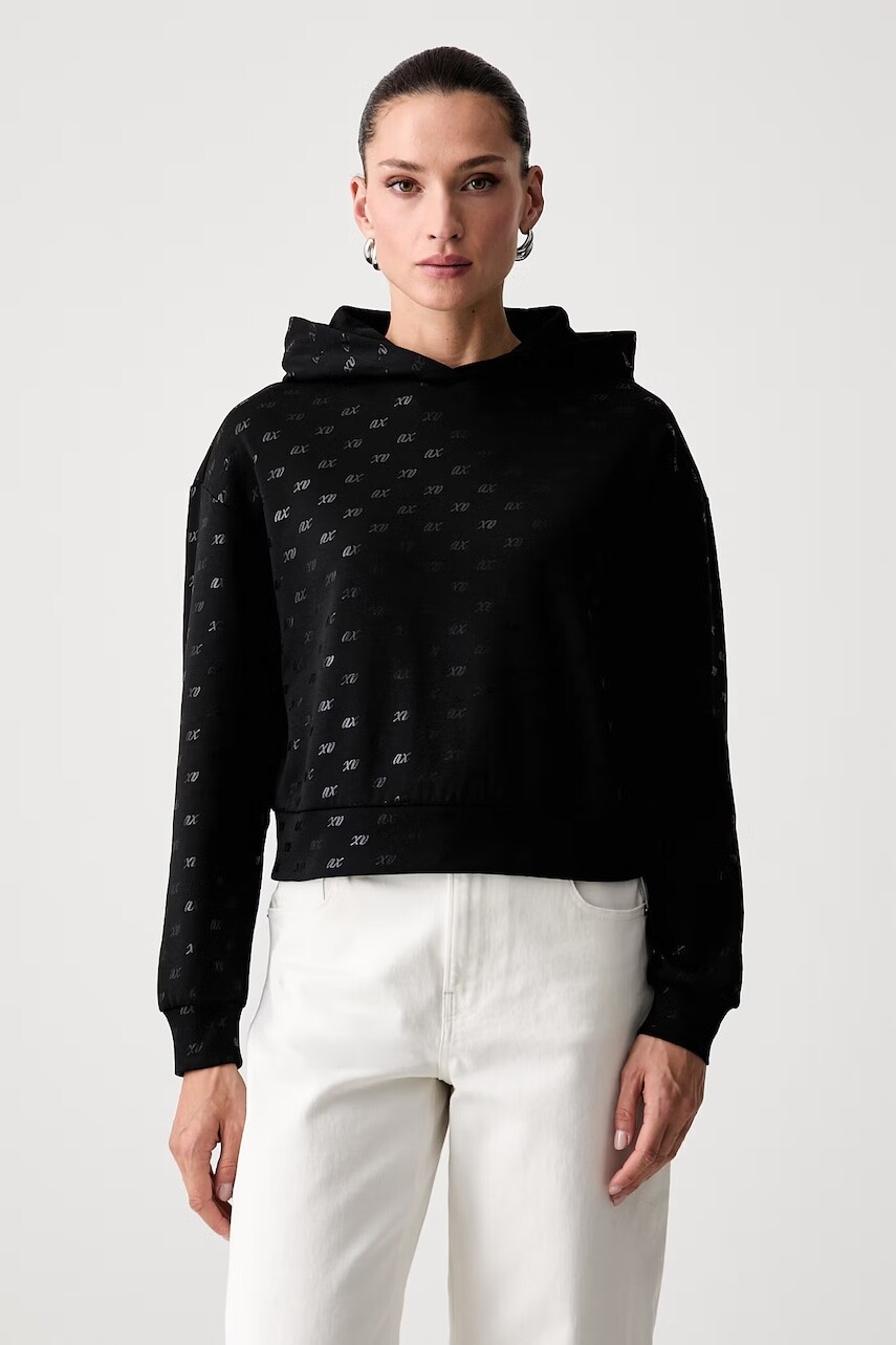 Armani Exchange mikina s kapucňou dámska s bavlnou