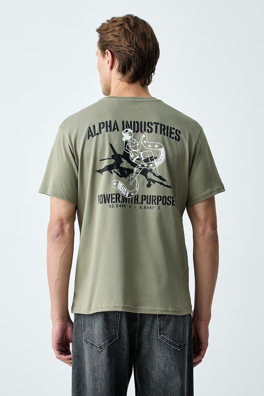 Alpha Industries tričko pánske bavlnené Noseart Backprint