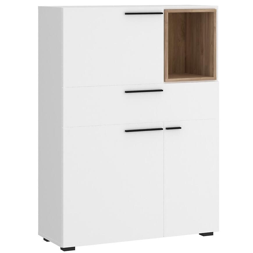 Komoda Marlow MRLK01 3D1S biela alpská/dub honey castello