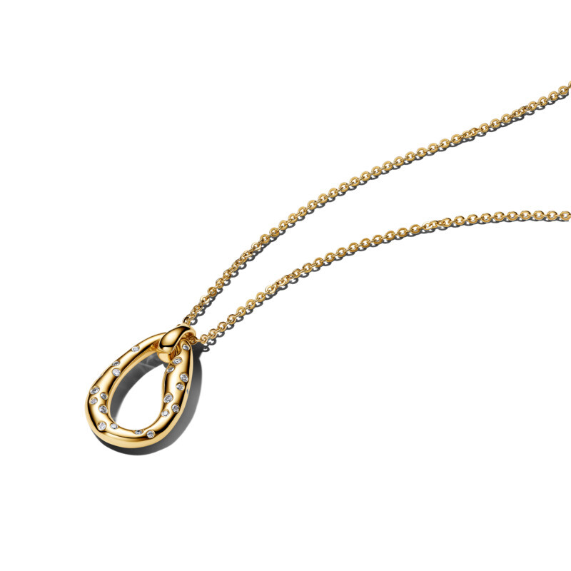 Pandora Pozlátený náhrdelník so zirkónmi Essence Shine 364666C01-45