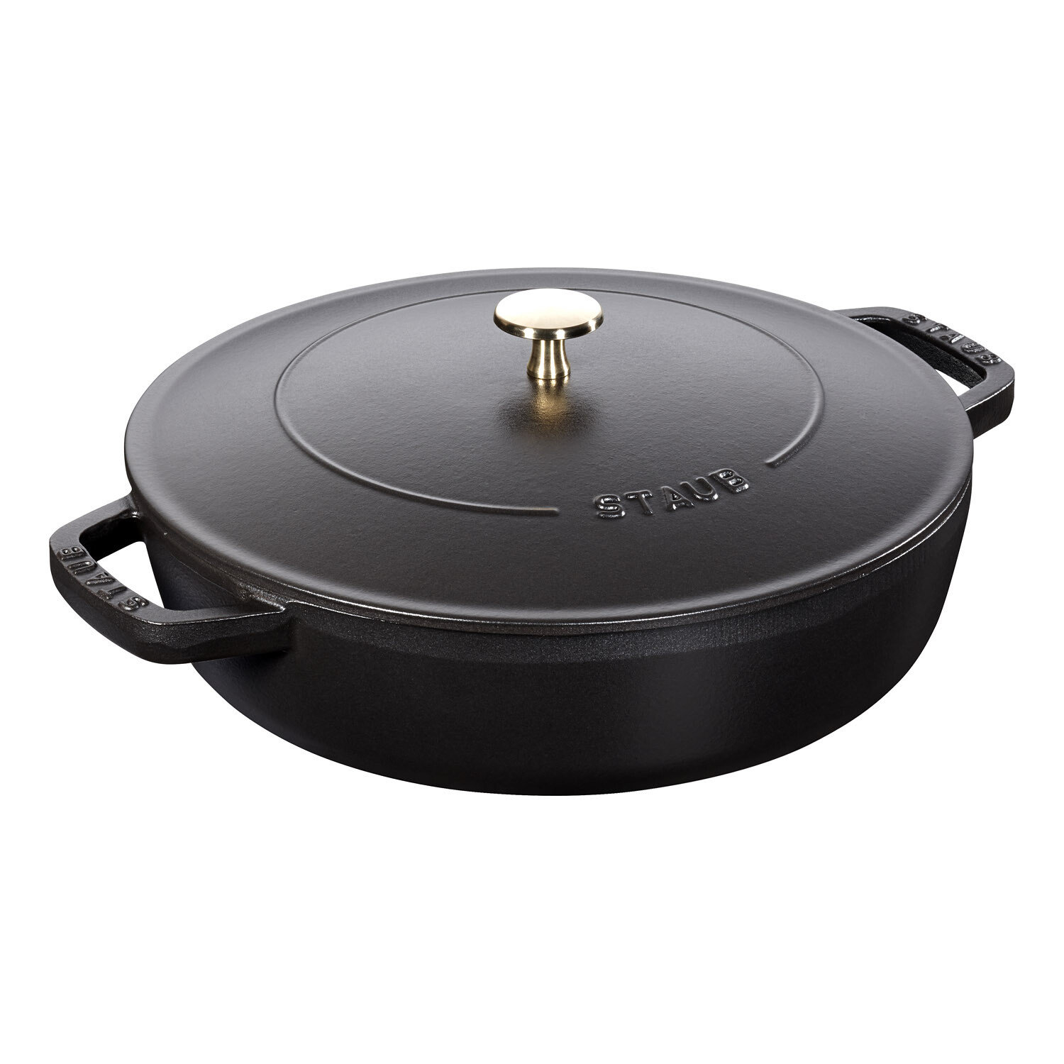 Kastról na soté s liatinovou samopodlievacou pokrievkou na hrniec O 24 cm čierny Chistera Staub