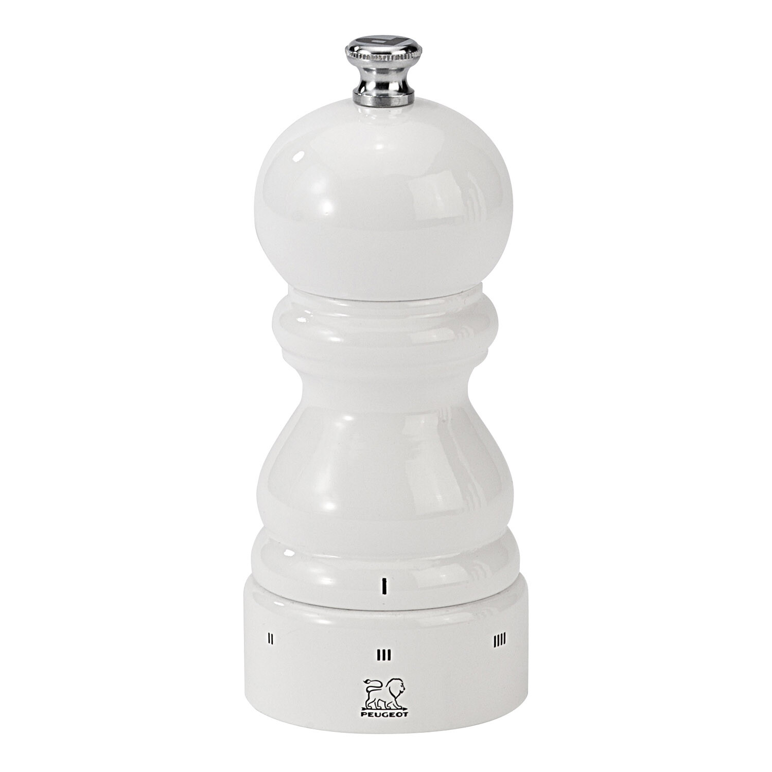 Mlynček na korenie bielo lakované bukové drevo 12 cm PARIS uSelect Peugeot