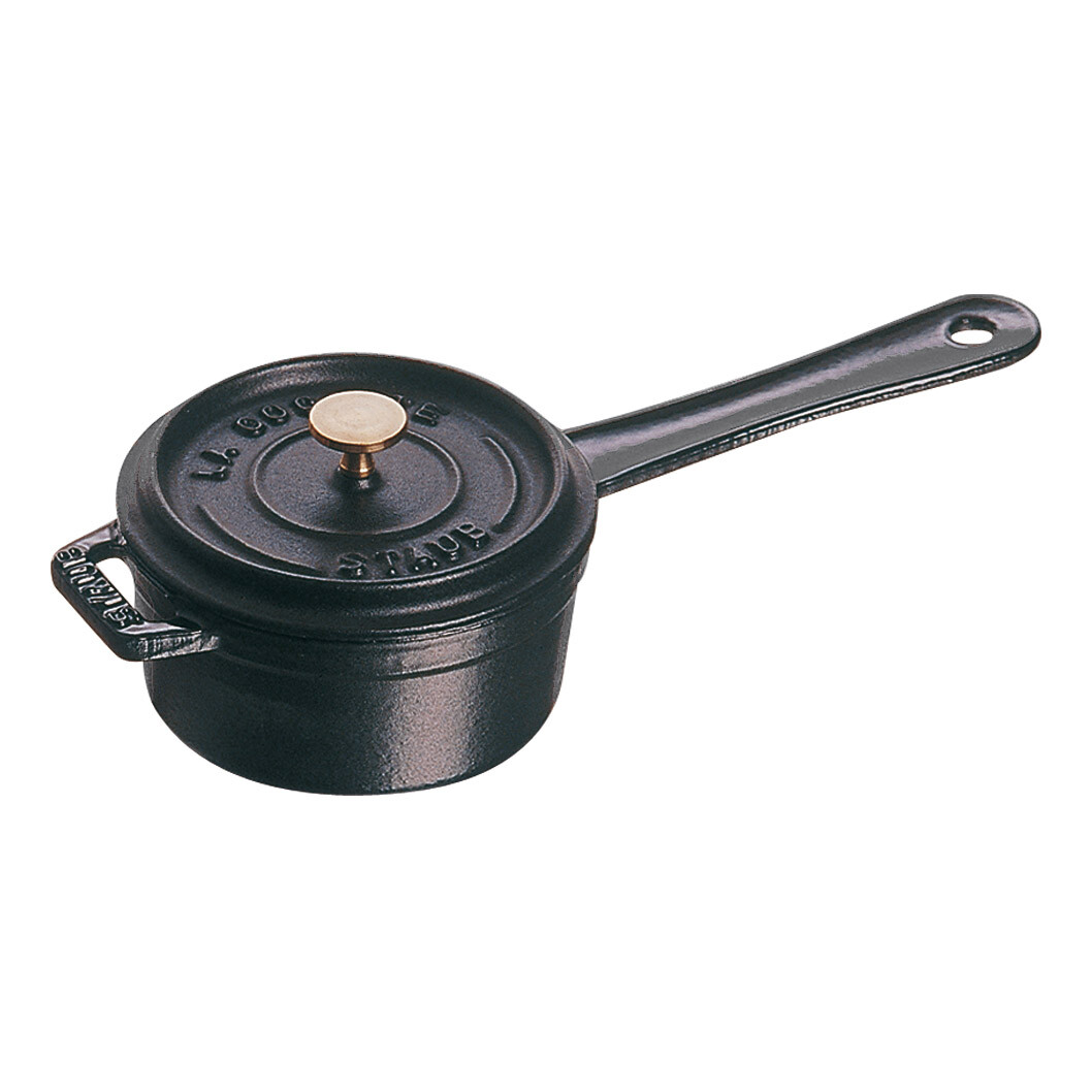 Mini rajnica na omáčky s pokrievkou na hrniec, čierna O 10 cm Staub