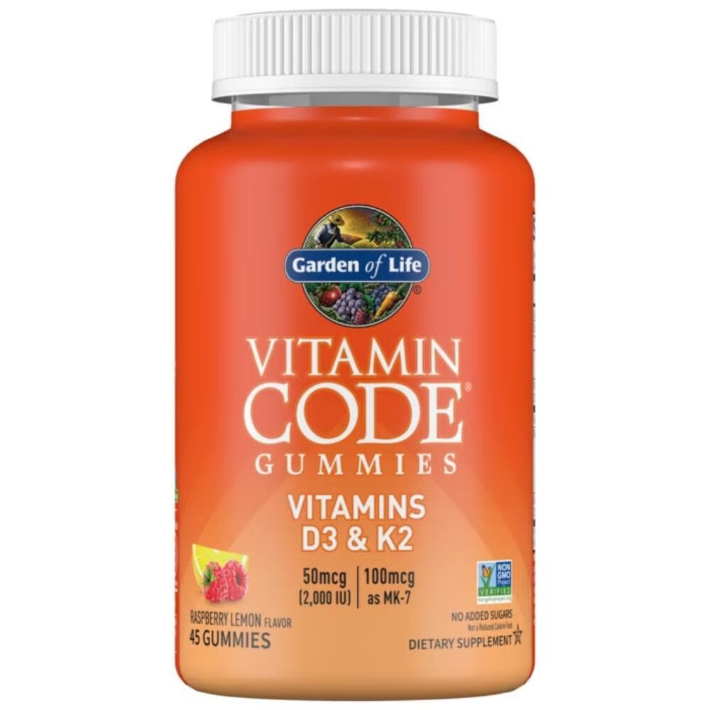 Vitamín Code D3 a K2 malina a citrón gumíky Garden of Life 45ks