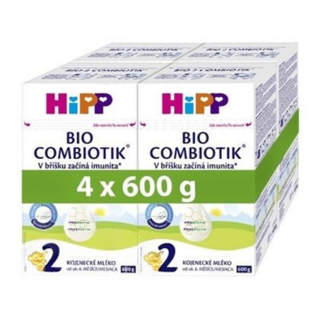 HiPP 2 Bio combiotik následná mliečna dojčenská výživa od ukonč. 6. m 4 x 600 g
