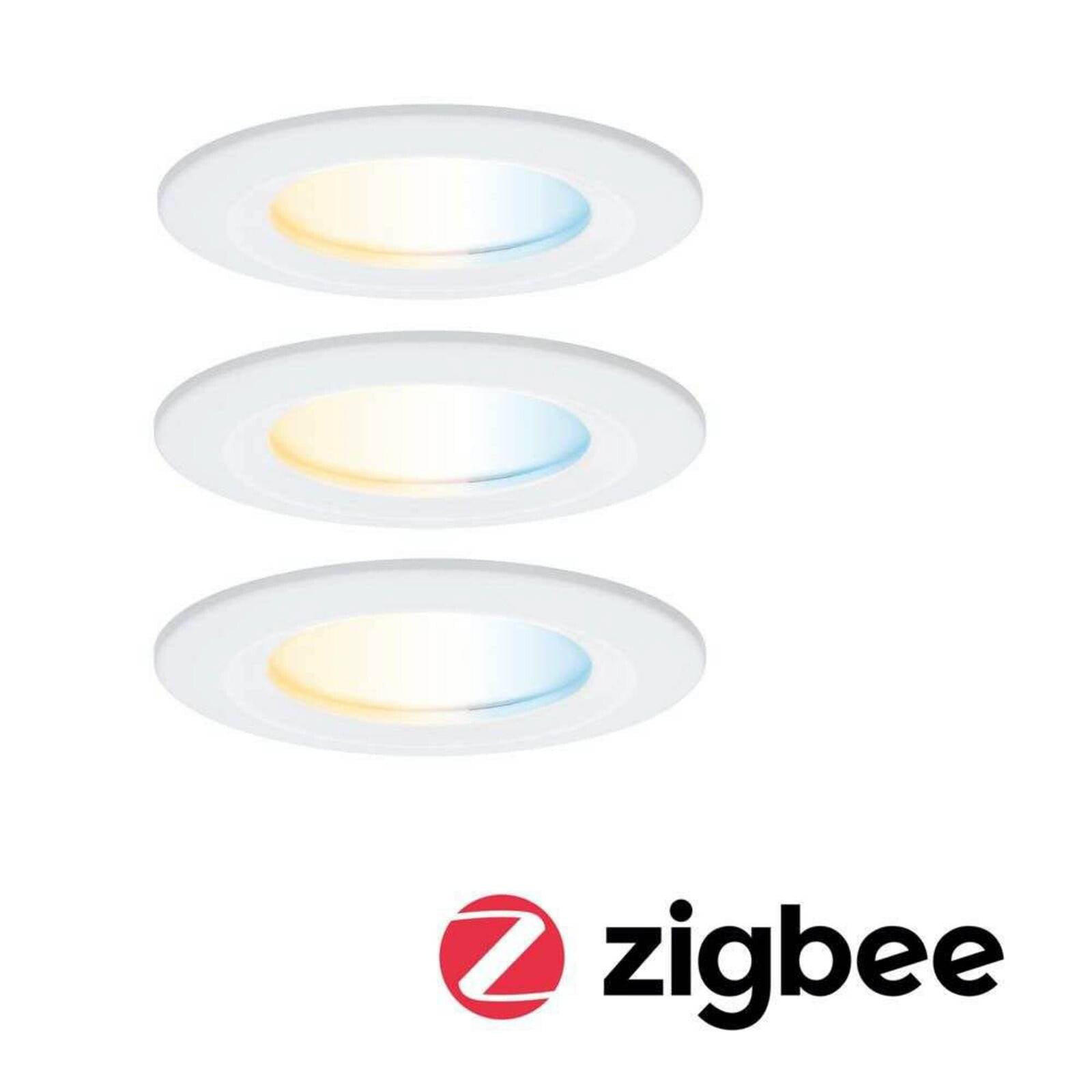 Paulmann LED zapustený bodový svietidlo Nova Coin Smart biele CCT, sada 3 ks,
