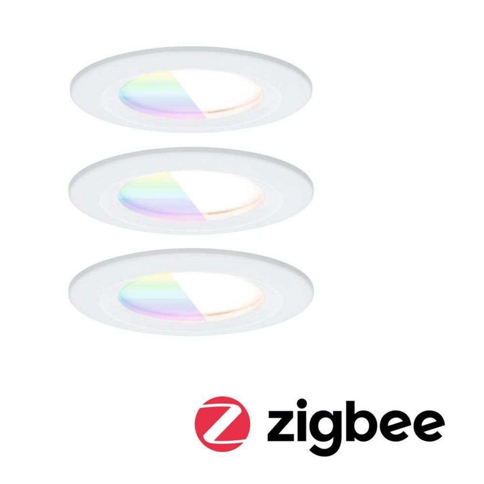 Paulmann LED zapustiteľný bodový svietidlo Nova Coin Smart biele RGBW, sada 3