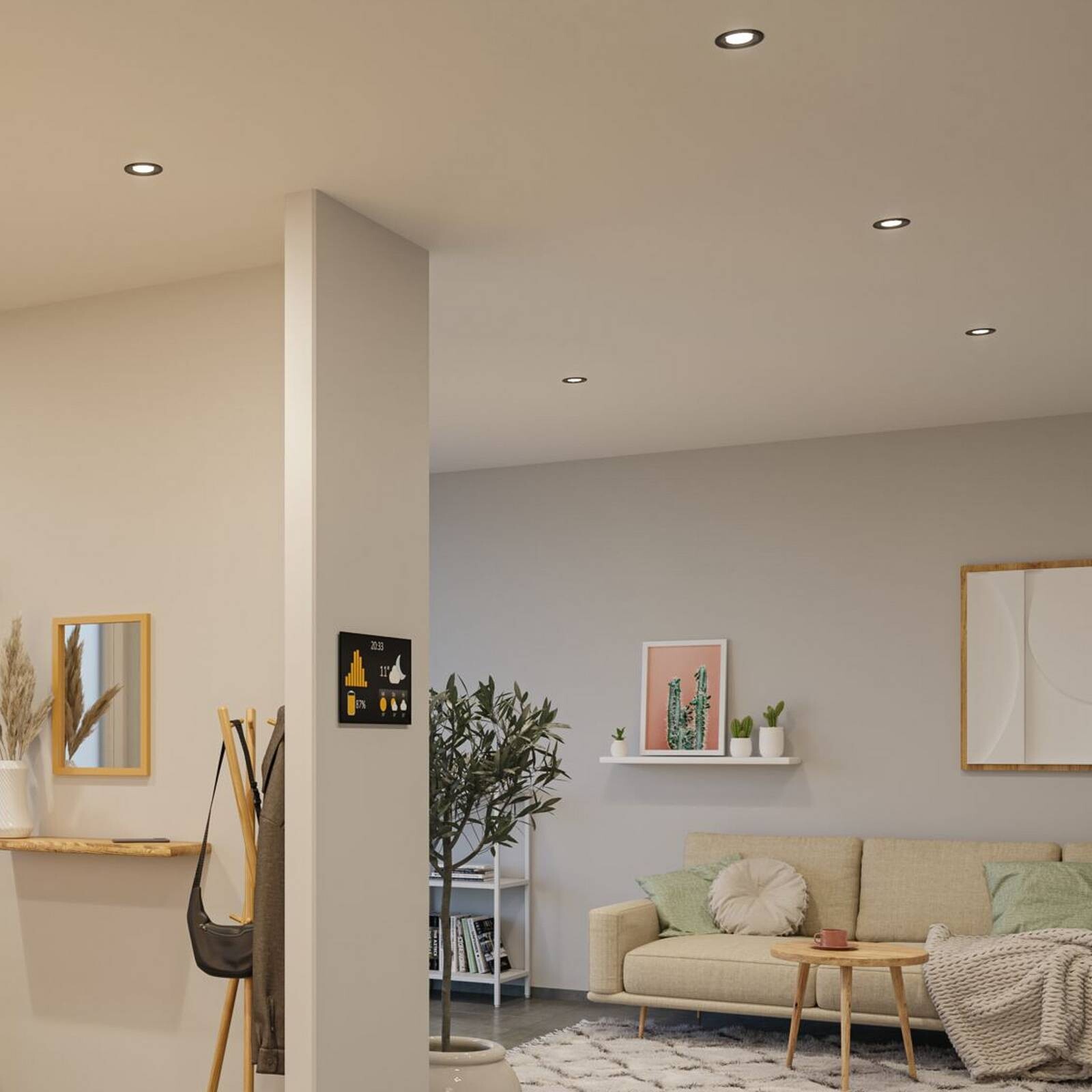 Paulmann LED 3-sada Nova Coin, biela matná, okrúhla, otočná, 4 000 K