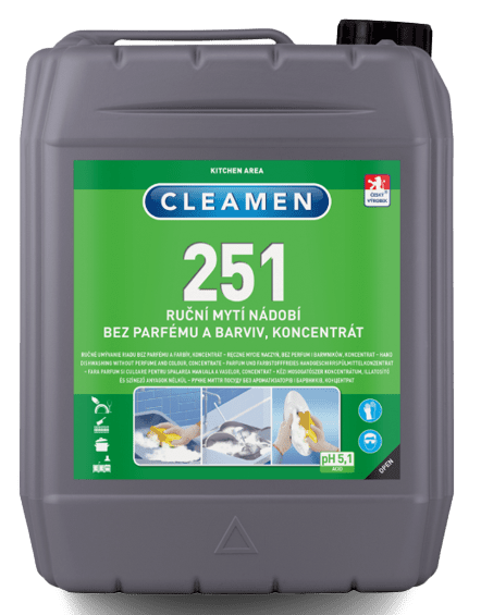 CLEAMEN 251 - Koncentrát k ručnému umývaniu radu bez parfému 5 l