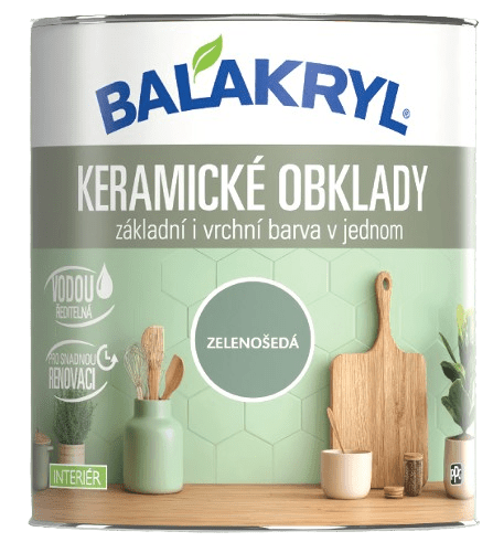 BALAKRYL - Polomatná farba na keramické obklady (biela, 0,75 L)