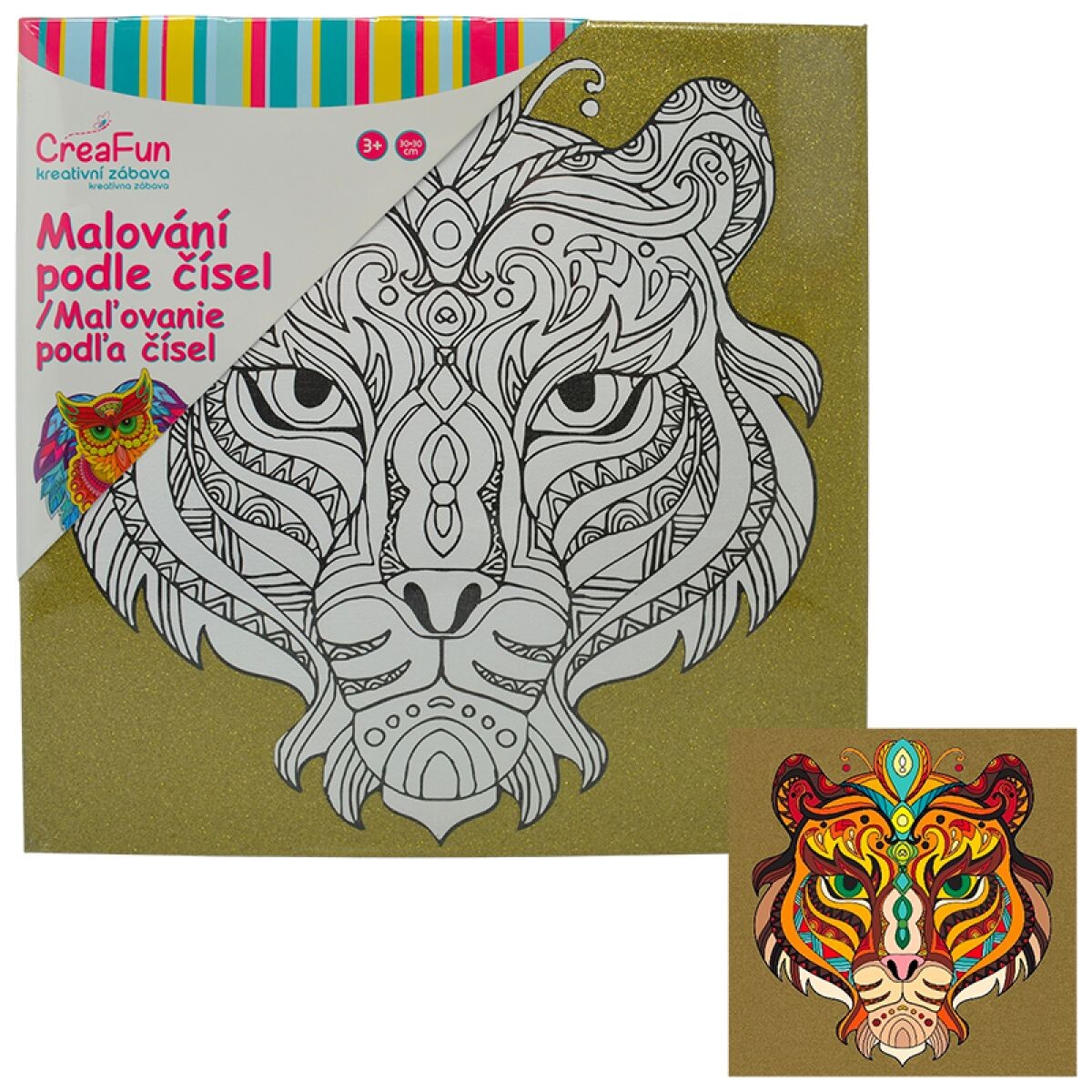 Sparkys Maľovanie na plátno - Tiger 30 x 30 cm