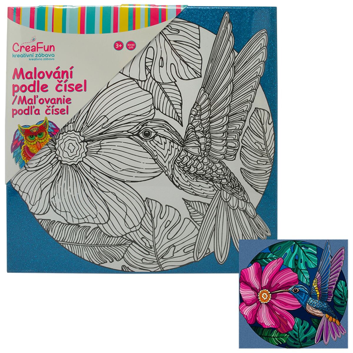Maľovanie na plátno - Kolibrík 30 x 30 cm
