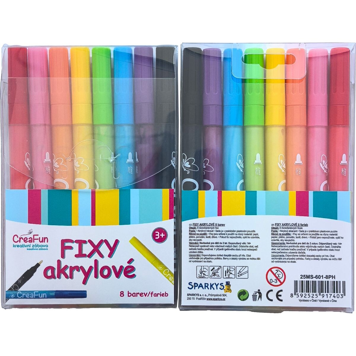 Sparkys CreaFun - fixky akrylové 8 farieb