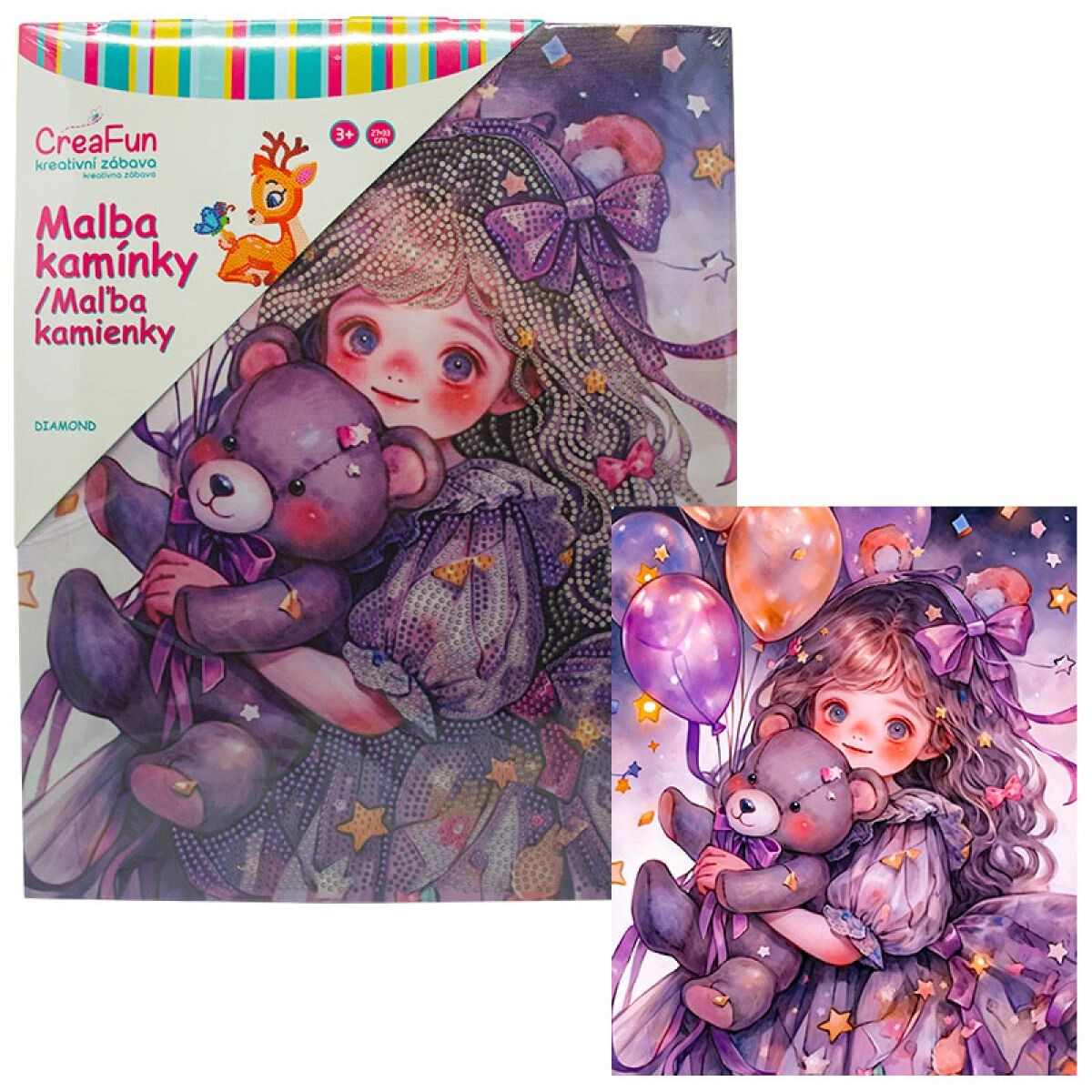 Sparkys Diamantové maľovanie - Narodeninový medvedík 27 x 33 cm