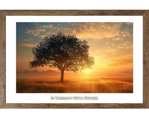 Rámovaný obraz In harmony with nature 70x50 cm, dub tmavý%
