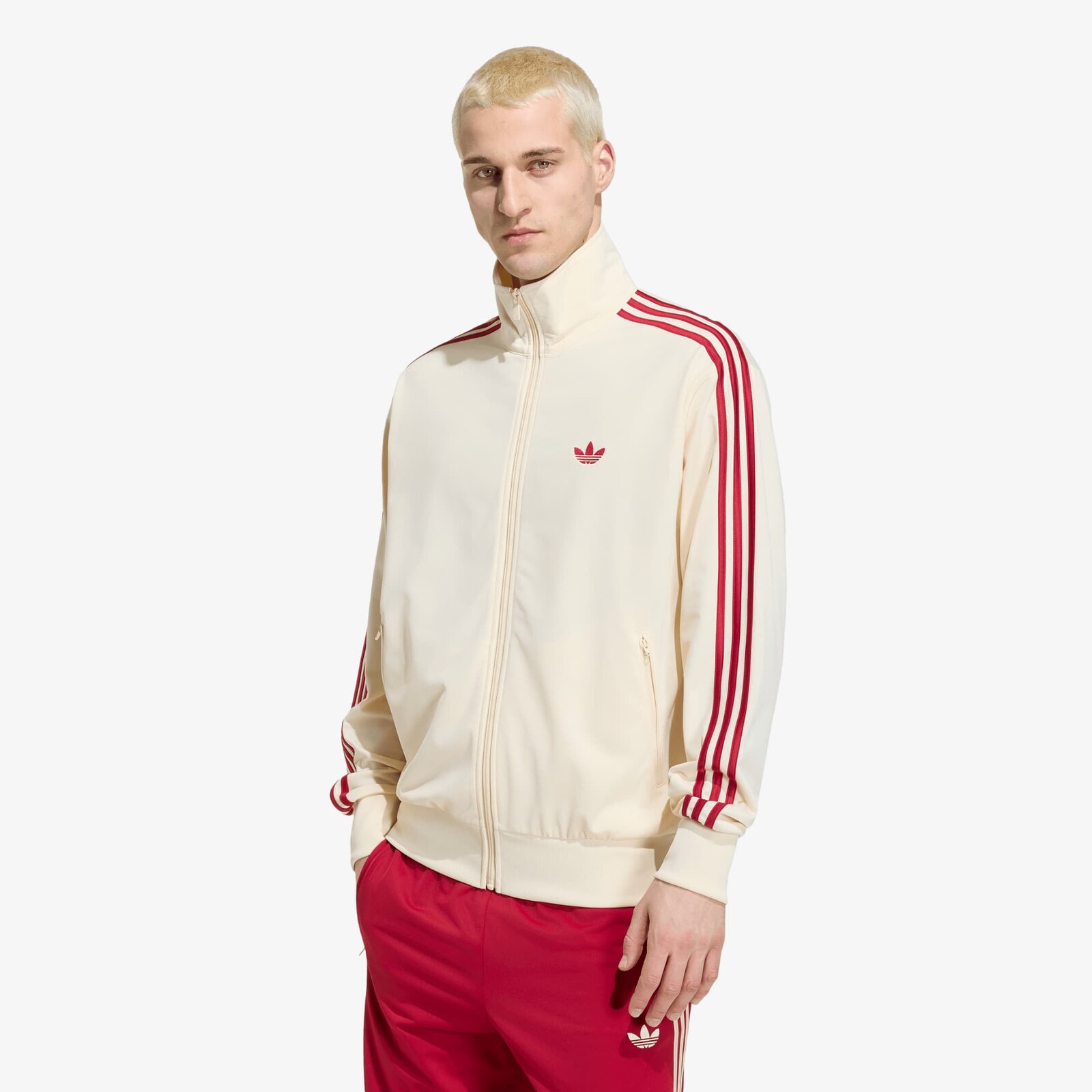 Mikina adidas Firebird Track Jacket Warm Vanilla/ Team Victory Red XXL