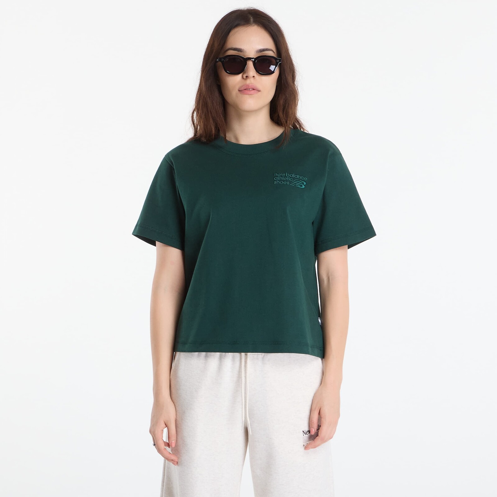Tričko New Balance Athletics Premium Logo Hip Length Relaxed T-Shirt Nordic Green S