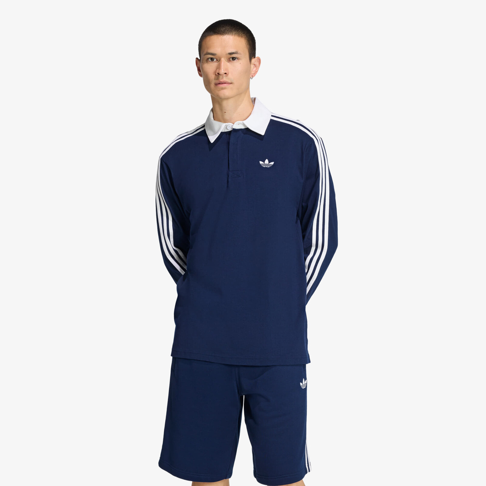Tričko adidas 3-Stripes Rugby Longsleeve Polo Night Indigo XL
