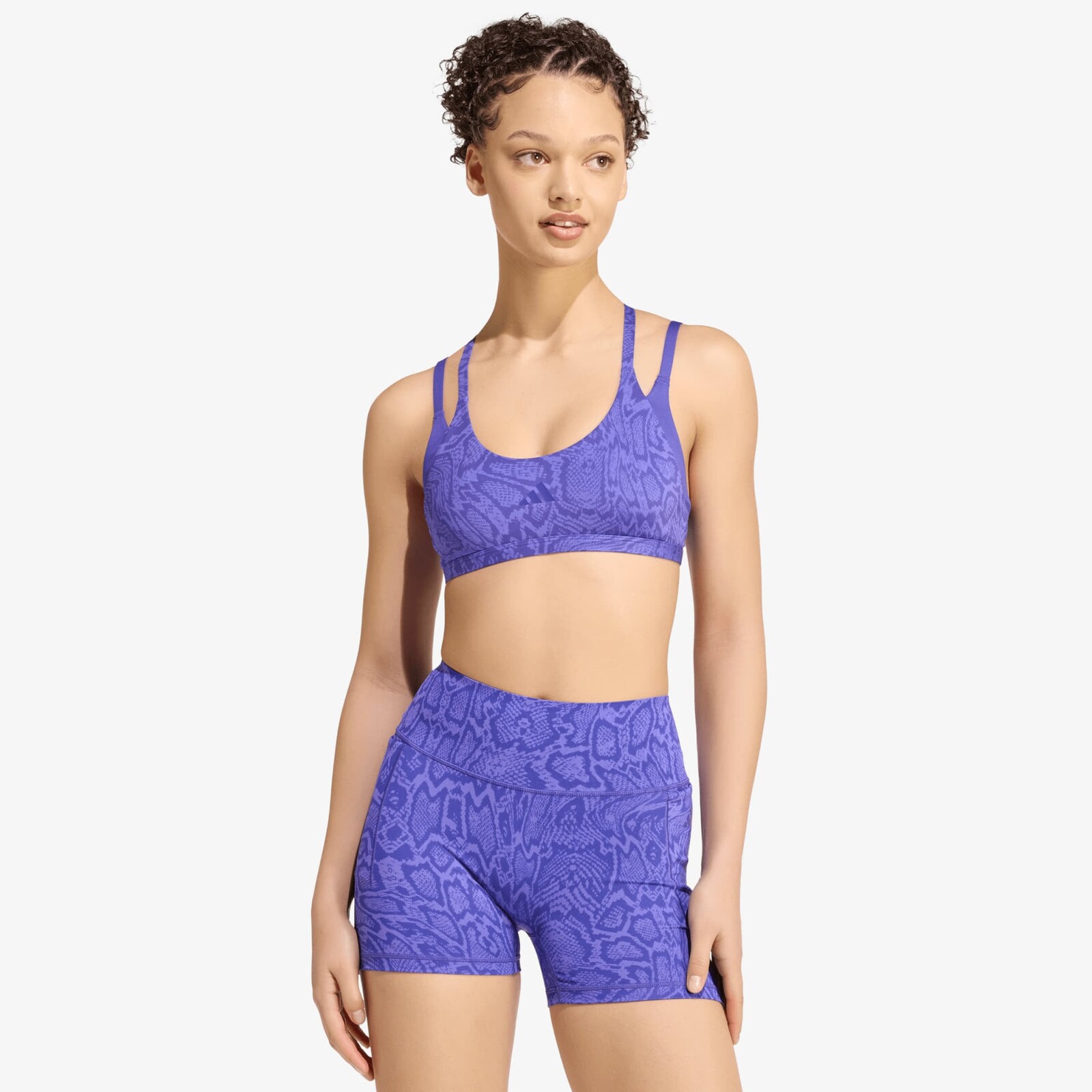 Podprsenka adidas Optime Workout Snake Strappy Light Support Bra Solar Purple/ Pure Purple S