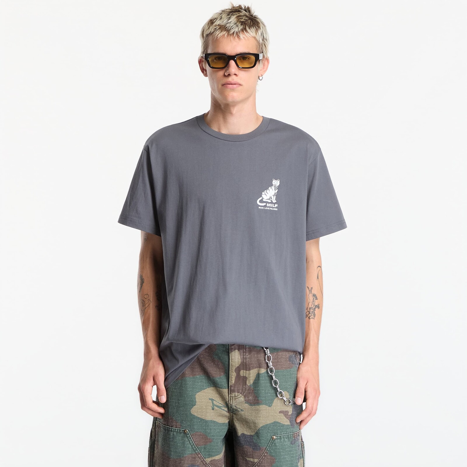 Tričko RIPNDIP Man I Love Felines Tee Charcoal XXL