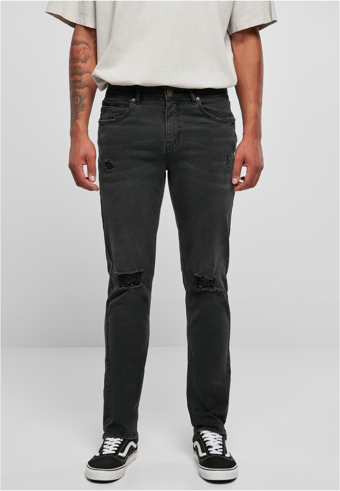 Men's Distressed Jeans Black
