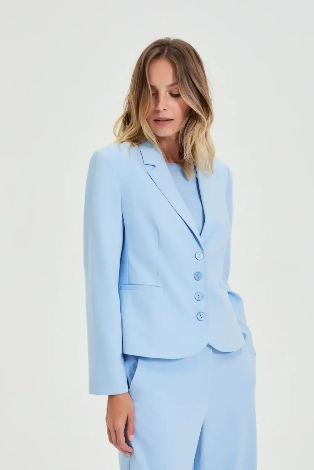 Dámsky blazer Marisse L-MR-4919 svetlomodrý