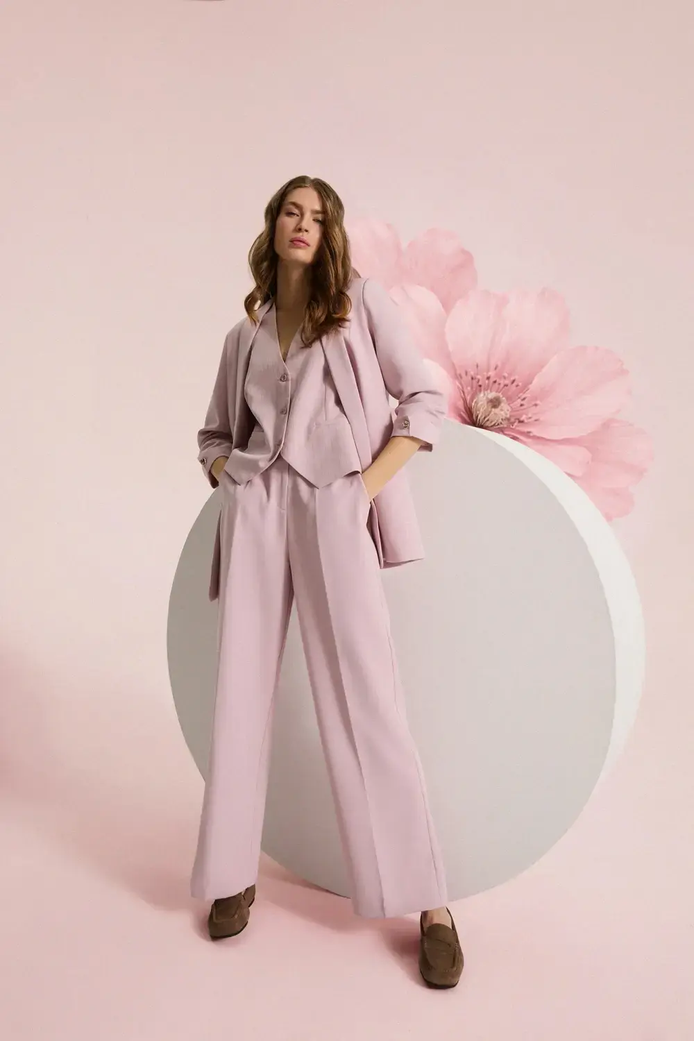 Marisse nohavice dusty pink