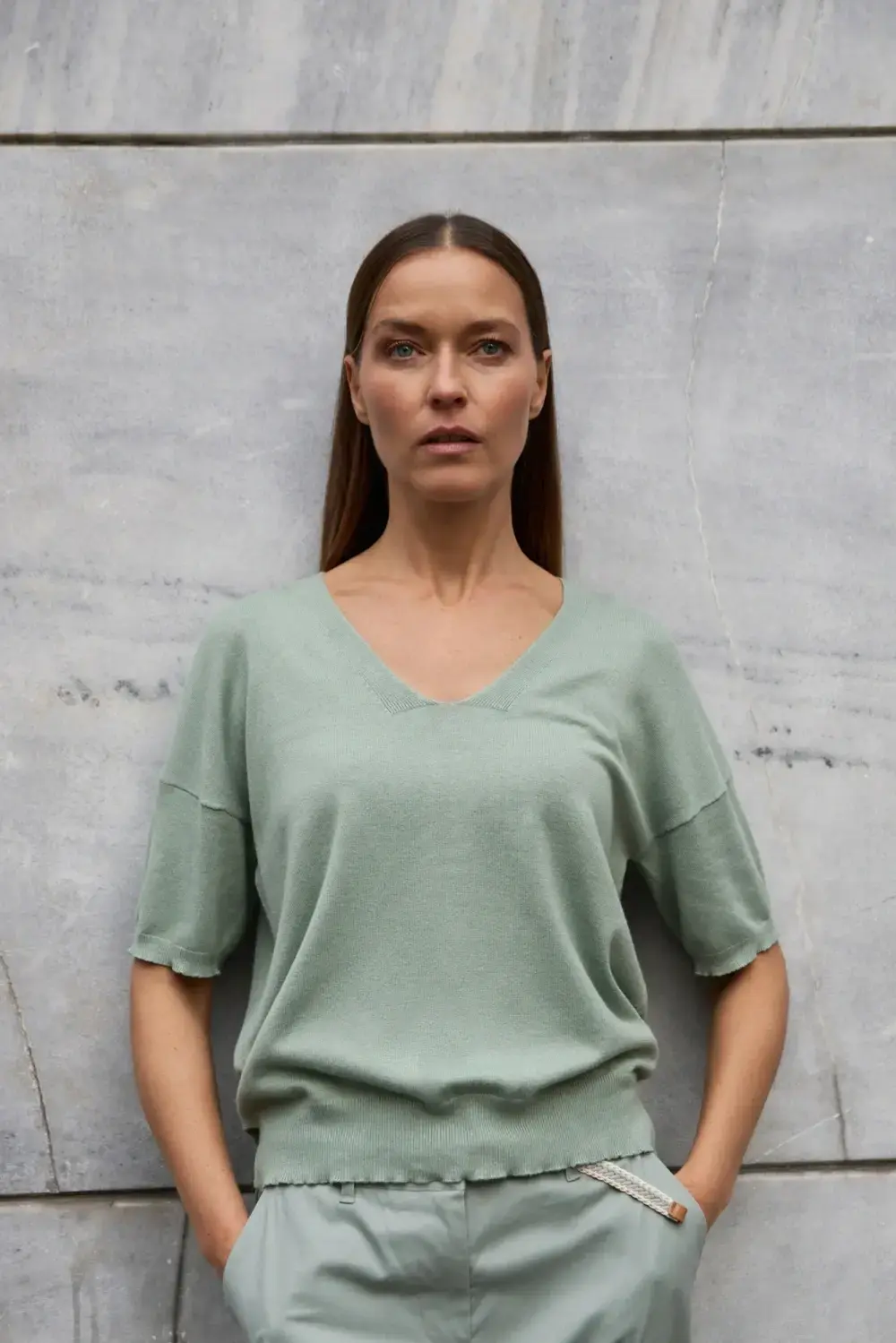 Dámsky sveter Marisse L-SW-4908 OLIVE