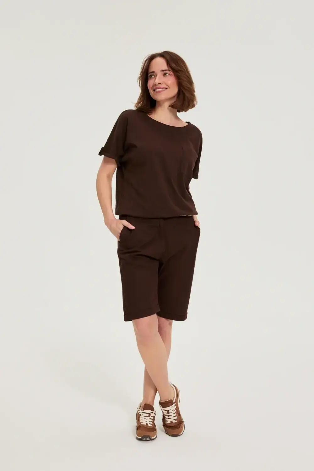 Dámske kraťasy Marisse L-SH-4911 D.BROWN