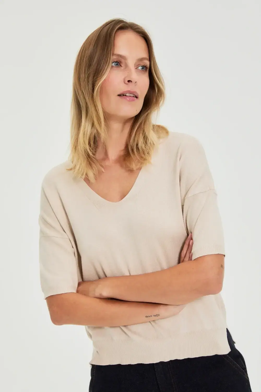 Marisse dámsky sveter L-SW-4908 béžový