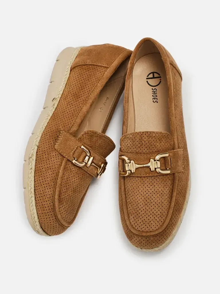 Dámske eco-semišové mokasíny Charlis CAMEL