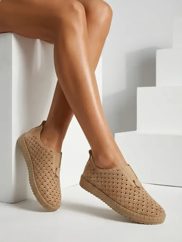 Dámske slip-on topánky Khaki
