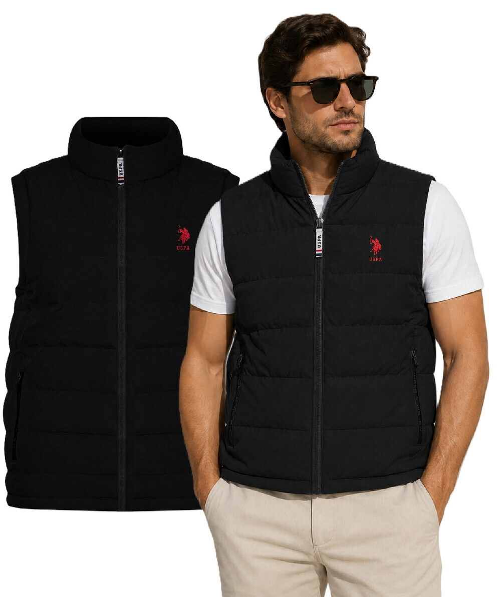 Pánska vesta US Polo Assn. čierna/biela