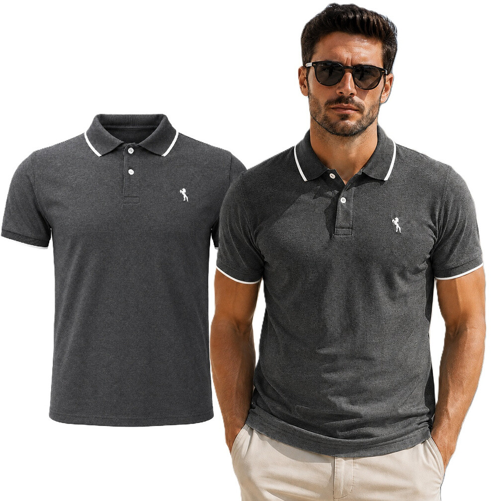 Lion - Pánske polo tričko - ID10133 tmavošedé
