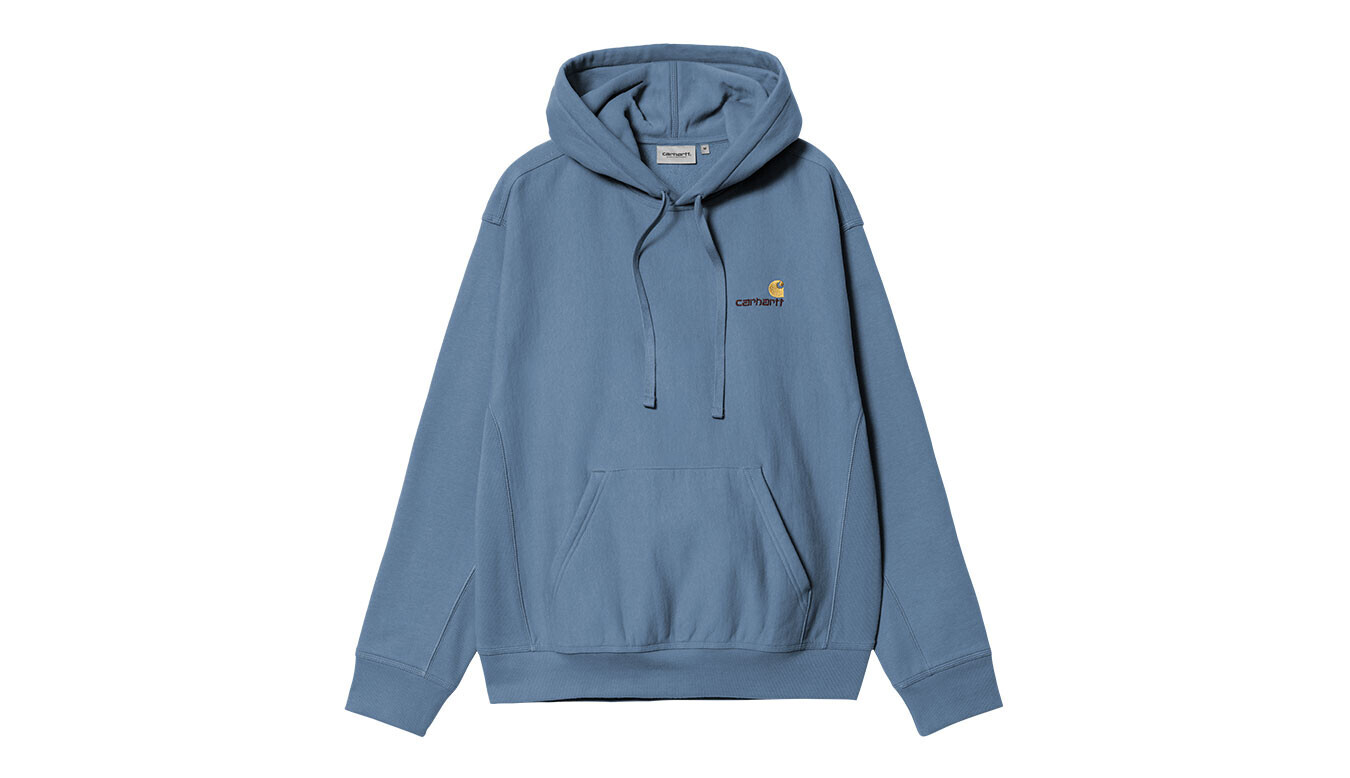 Mikina s kapucňou Carhartt WIP Script Sweat Blue