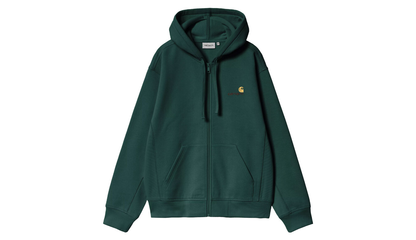 Carhartt WIP mikina s kapucňou Dark Fir