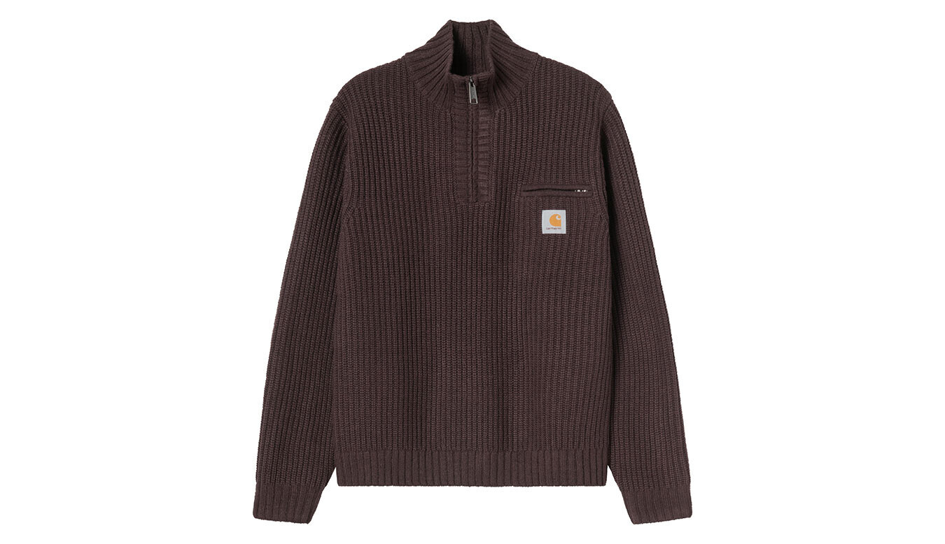 Carhartt WIP Detroit Half Zip Sveter Hnedý