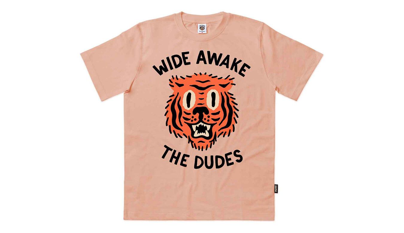 Pánske oranžové tričko The Dudes Wide Awake Classic