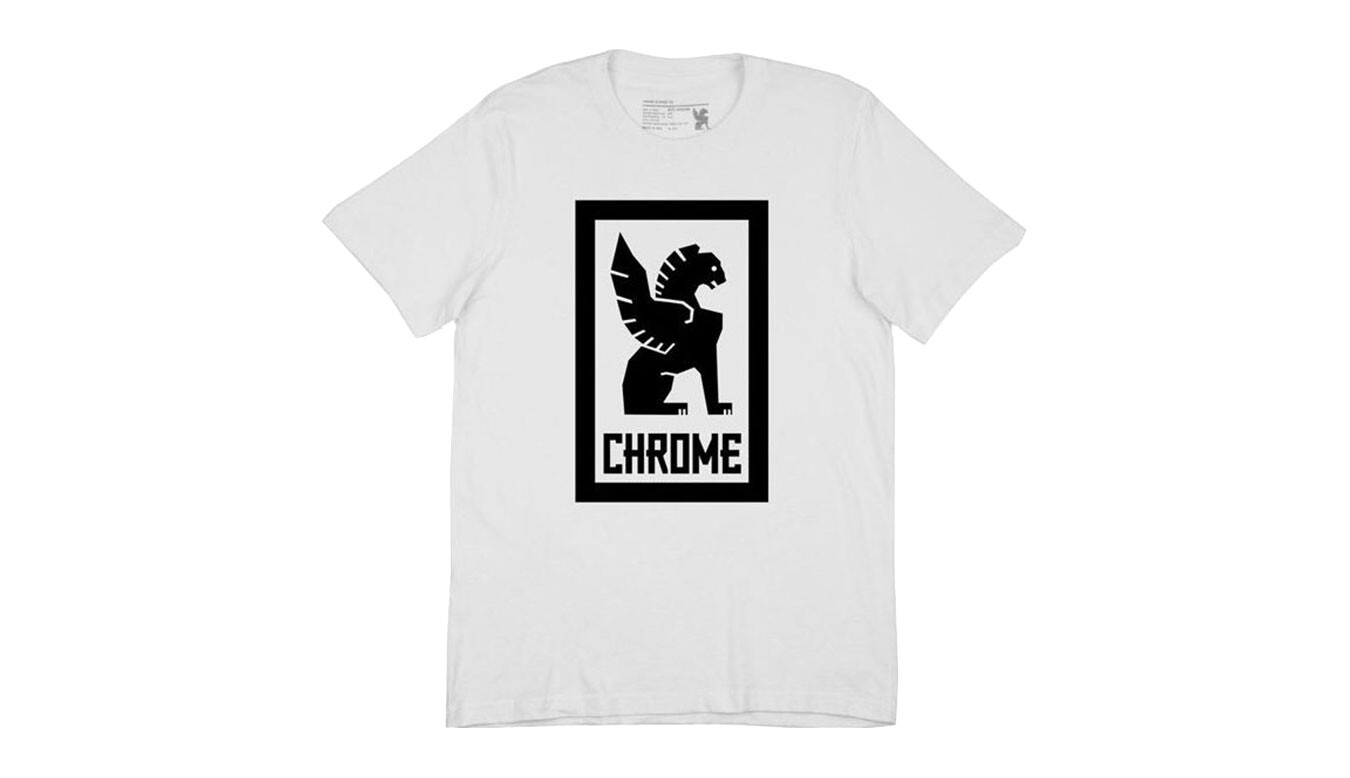 T-shirt Chrome Industries Lock Up Tee biele