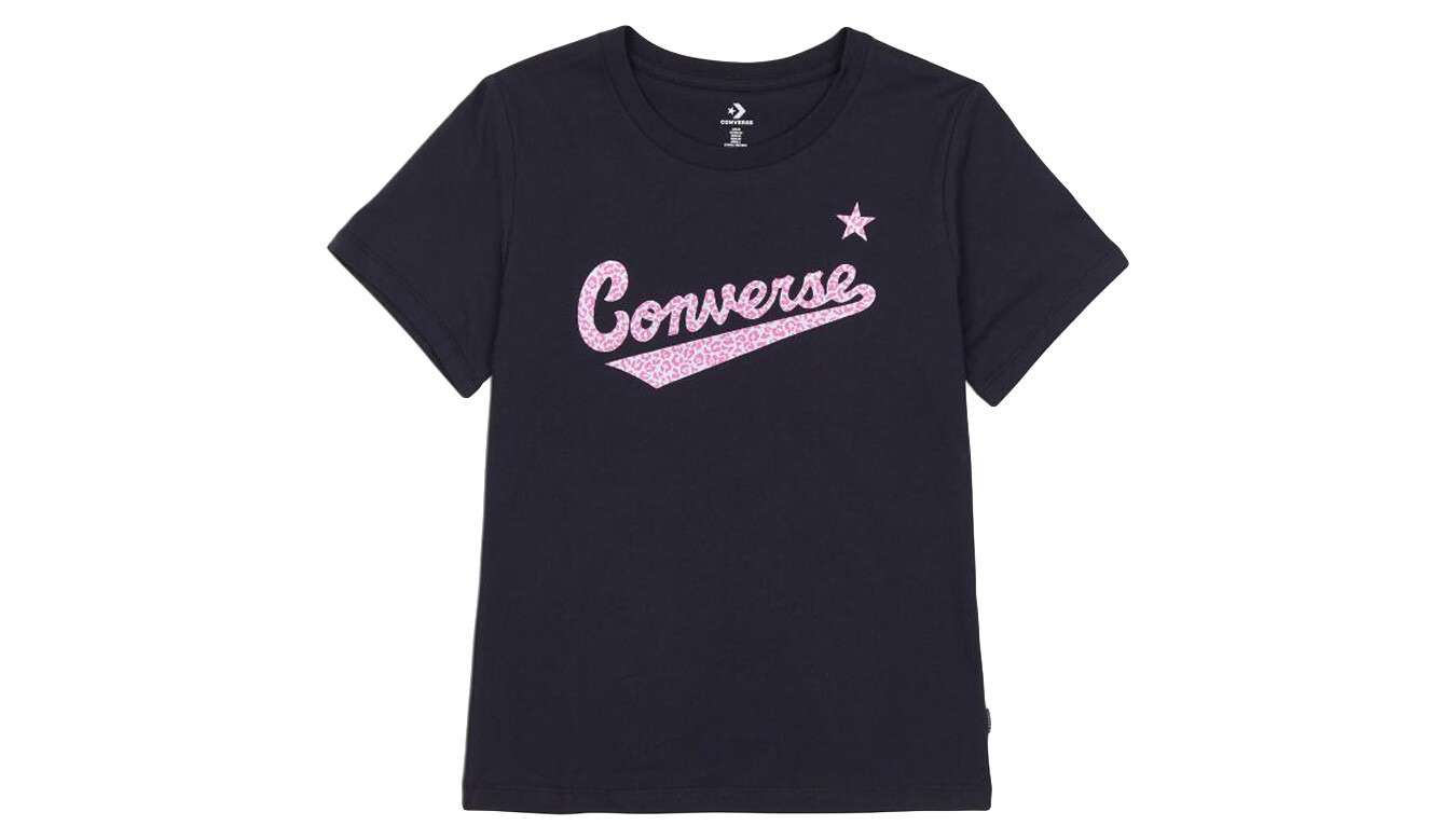 Tričko Converse Script Logo Leopard
