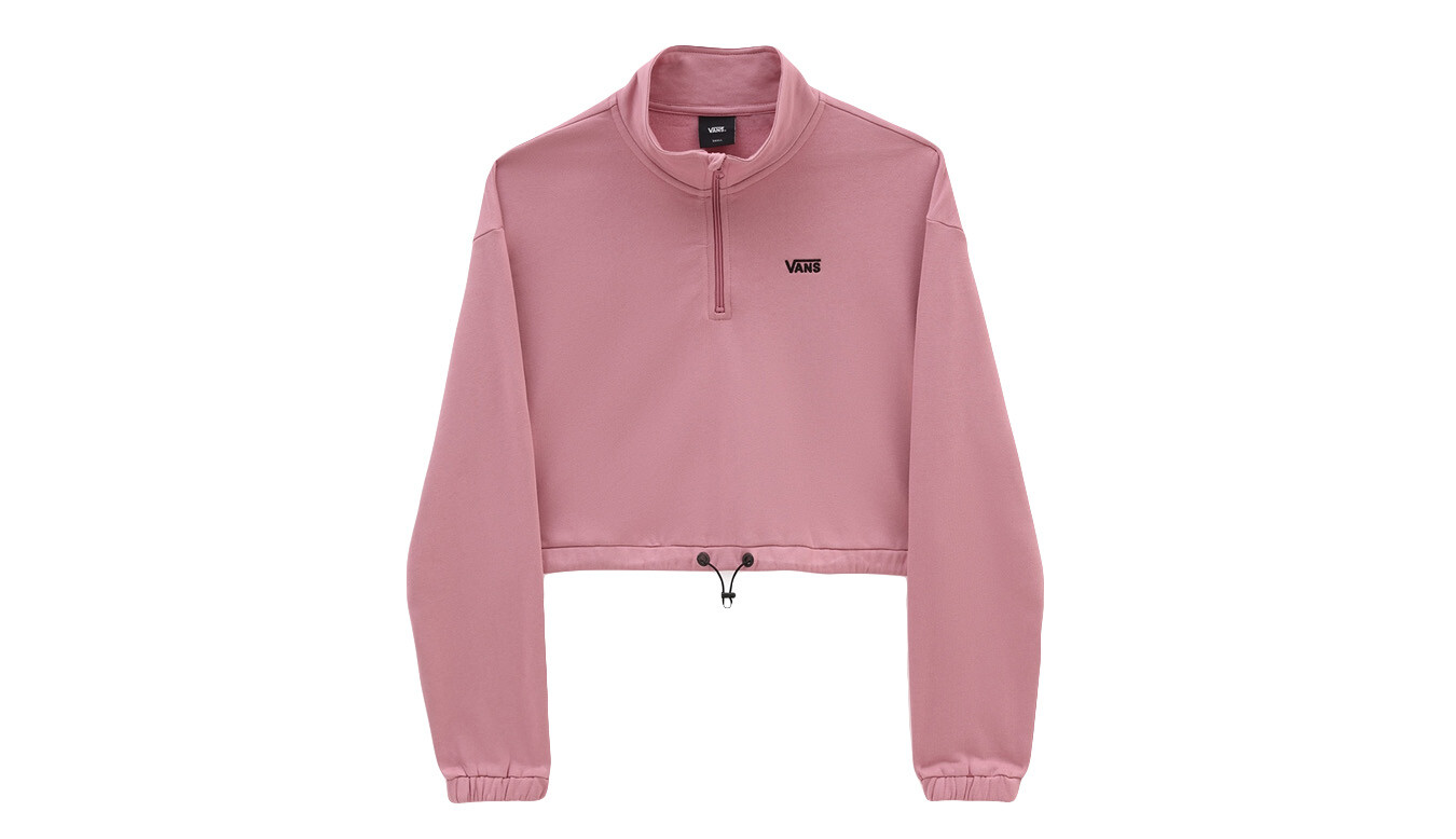 Fleecová mikina Vans Left Chest Half Zip Pink