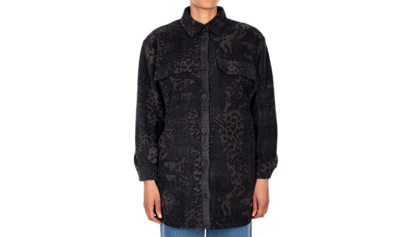 IrieDaily Fluffle Overshirt čierna-antracitová