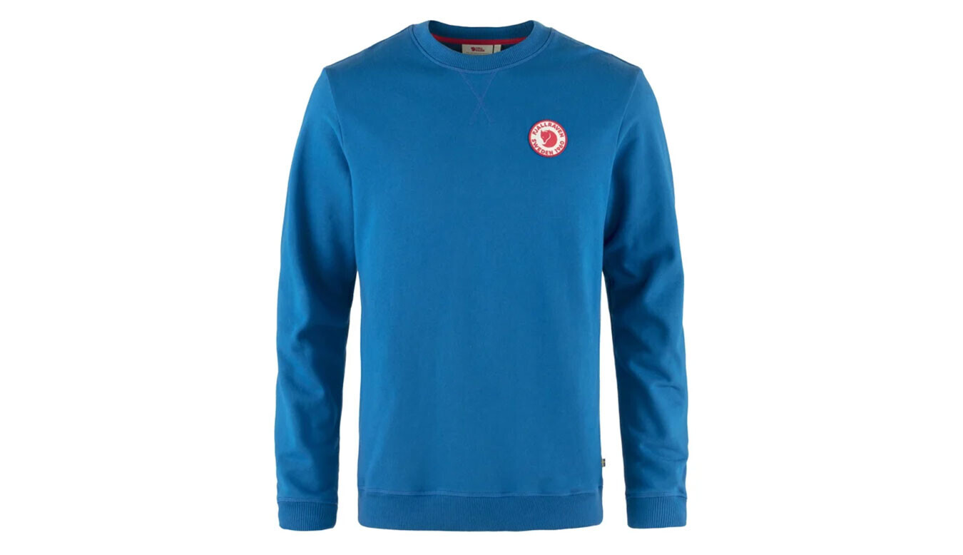 Fjällräven modrý sveter s logom 1960
